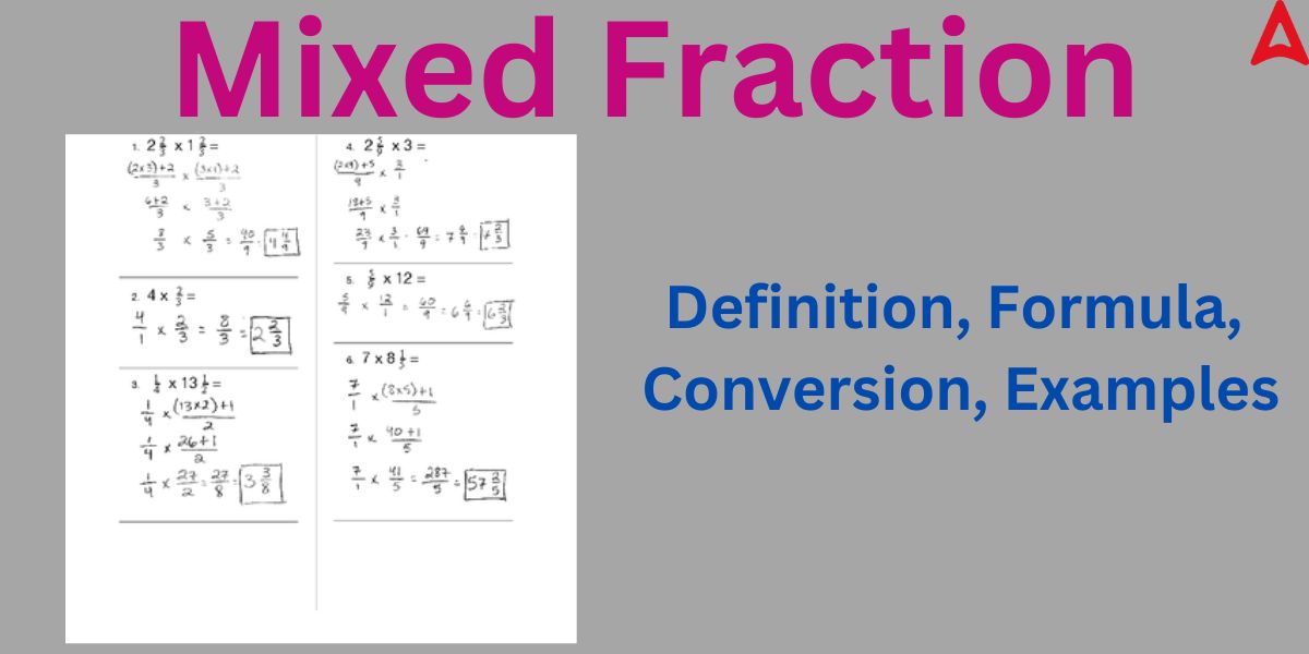 Mixed Fraction Definition Formula Examples