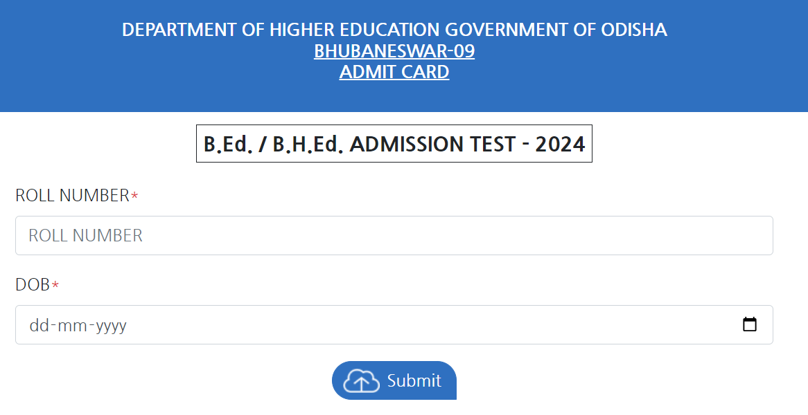 SAMS Odisha BEd Admit Card 2024 Out, Download Link Here