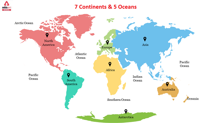 7 continents and 5 oceans