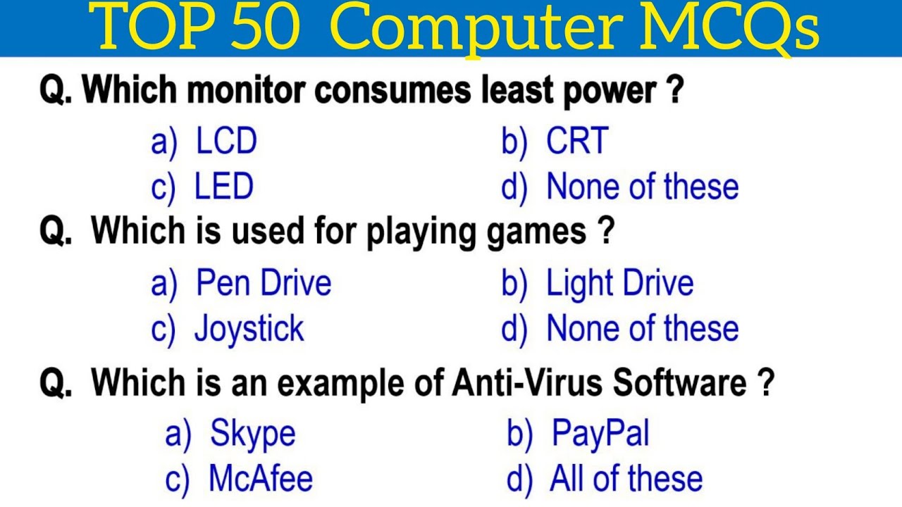 CBSE Class 10 Computer MCQ with Answers