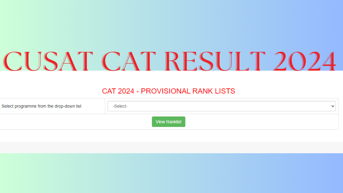 CUSAT Result 2024, Get Rank List PDF Download Link