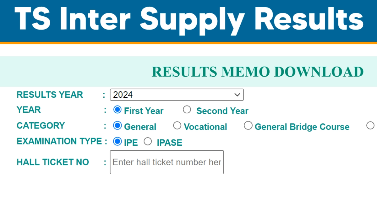 TS Inter Supply Results 2024 Out, Get Supplementary Results Link