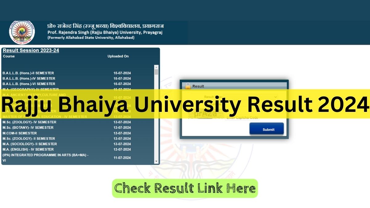 Rajju Bhaiya University Result 2024 Date, Check B.sc, BA 3rd Year ...