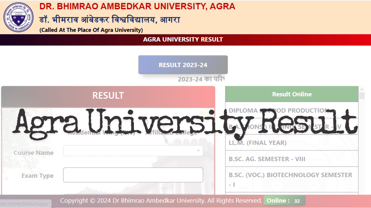 DBRAU Result 2024 Released, Direct MSc, MBBS, BA, BSc, MFA, BFA, BCom ...