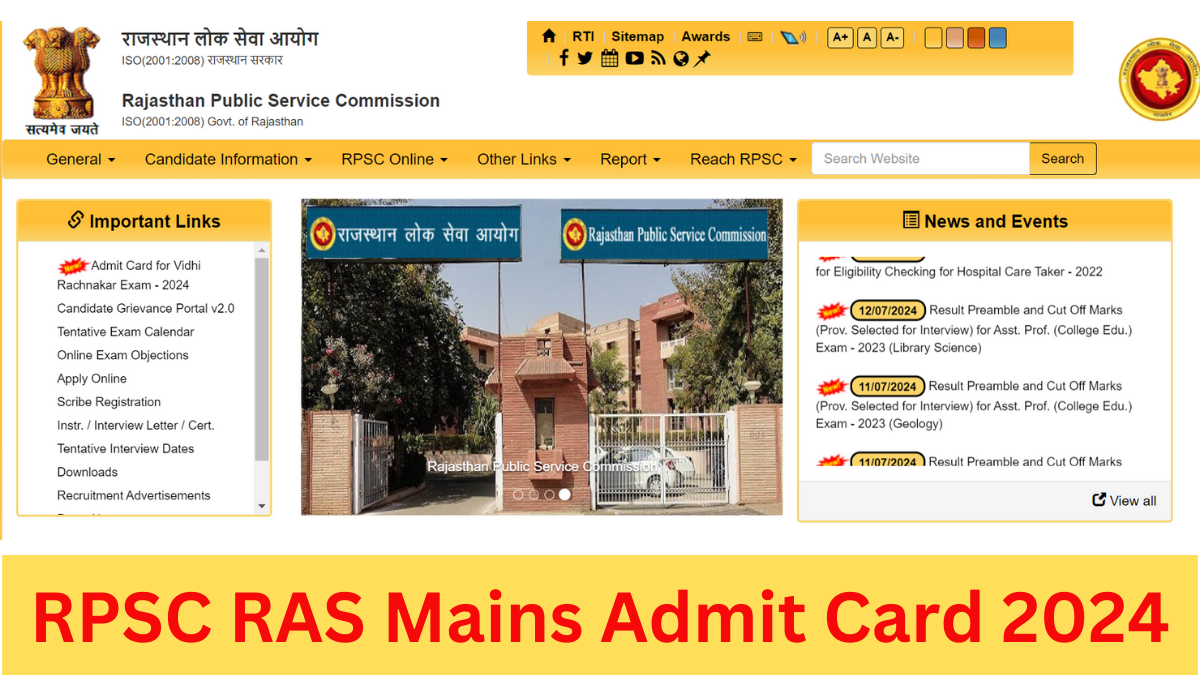 Rpsc Ras Admit Card Out Soon At Rpsc Rajasthan Gov In